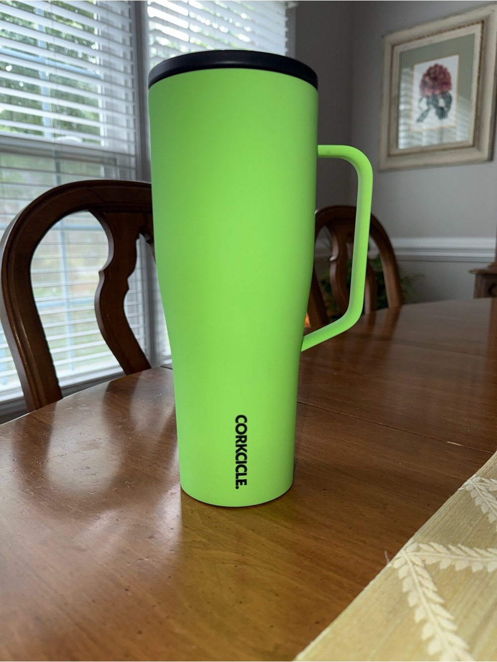 Corkcicle Bright Lime Green Cold Cup XL with Handle